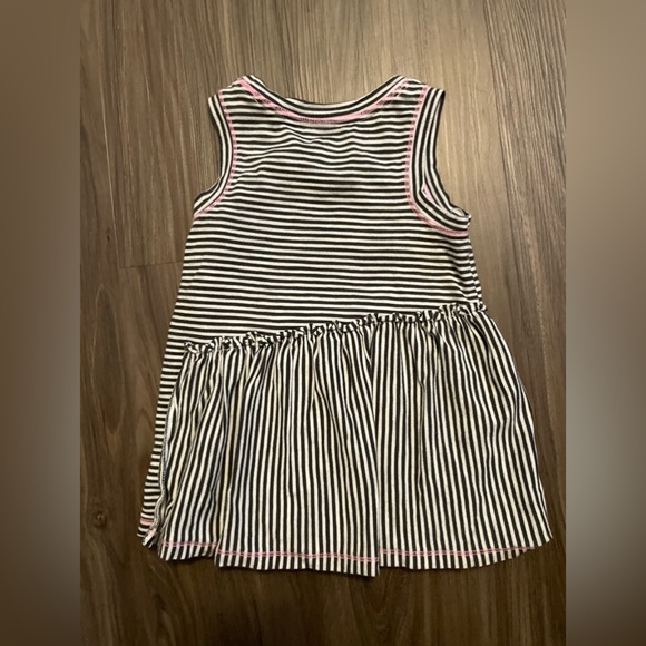 Cat and Jack Toddler Girls Striped Sleeveless Dress with Pink Accents size 3T - Picture 2 of 5